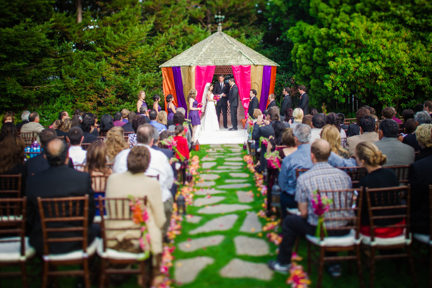 Cambria Pines Lodge wedding in the garden gazebo