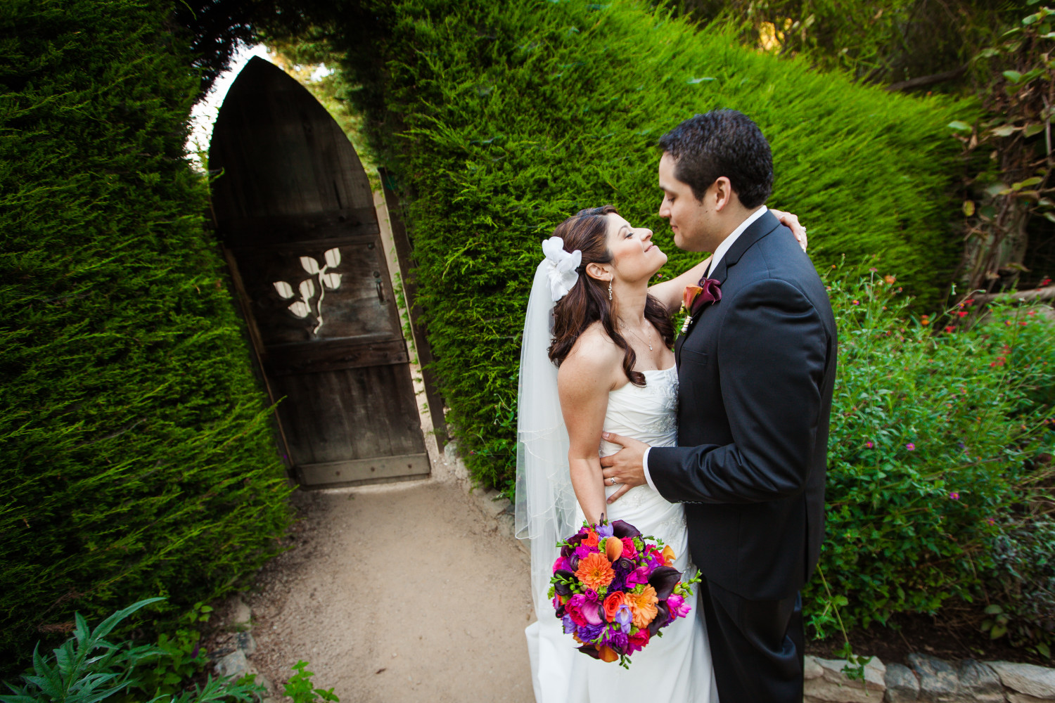 Wedding portraits at the Cambria Pines Lodge