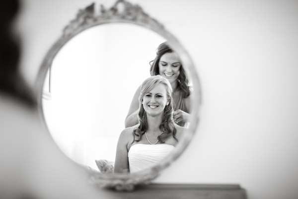 Bride in a mirror