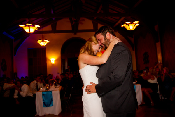 Bride and groom have a first dance