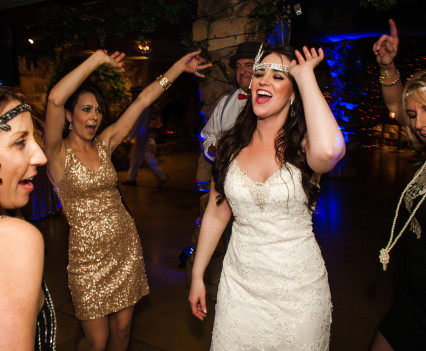 A San Luis Obispo flapper wedding in the venitian room at the madonna inn.